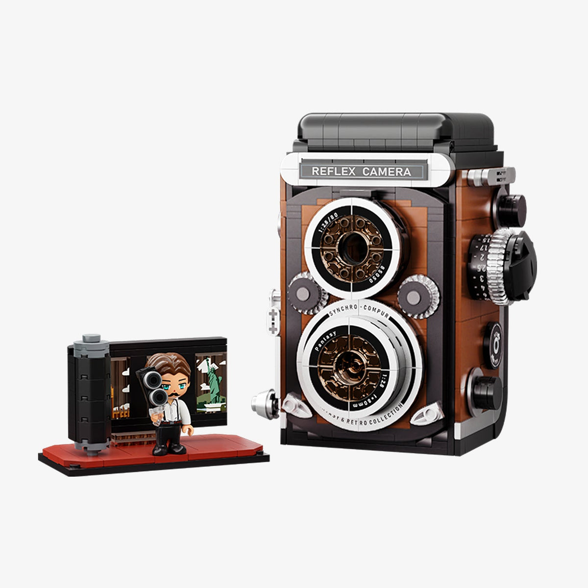 Appareil photo reflex bi-objectif, vue principale