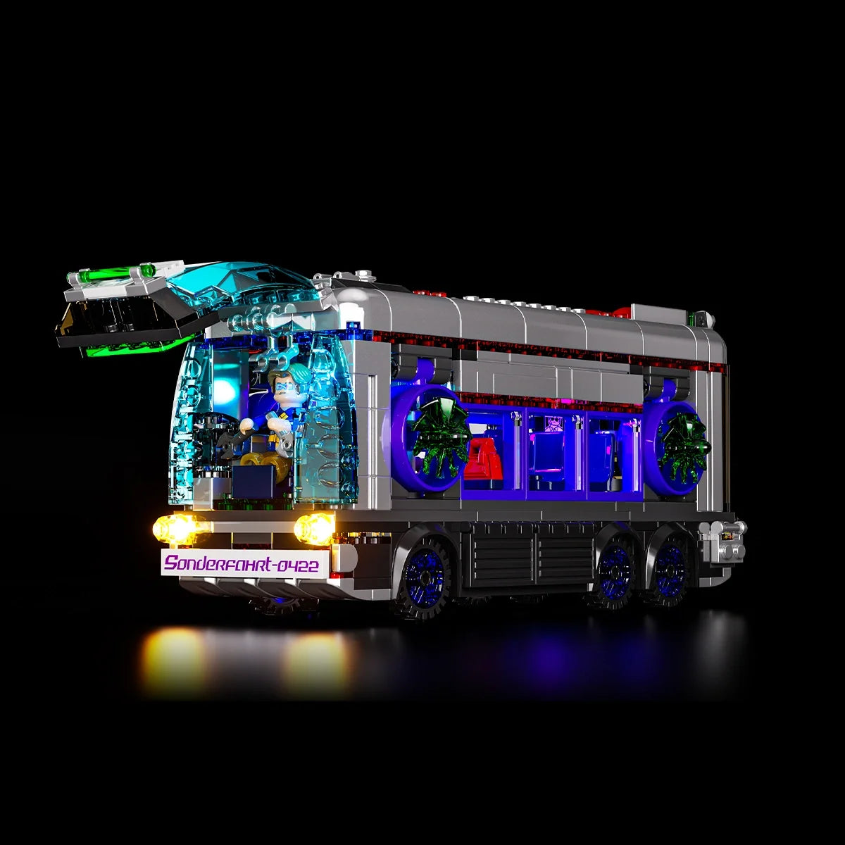 Bus du futur, avec lumières, vue principale