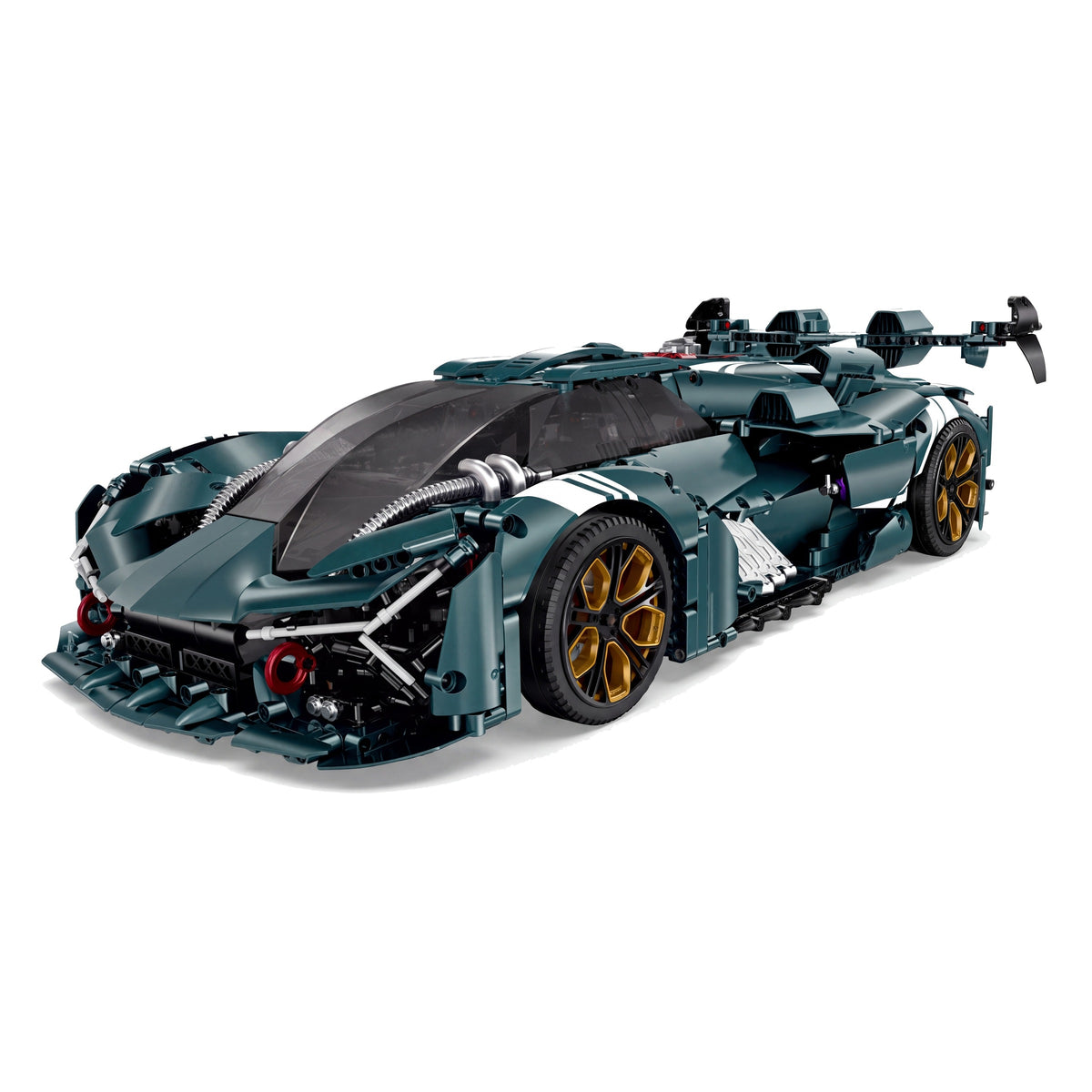 Supercar concept 1:8 vert aurore en briques, vue de trois quarts avant