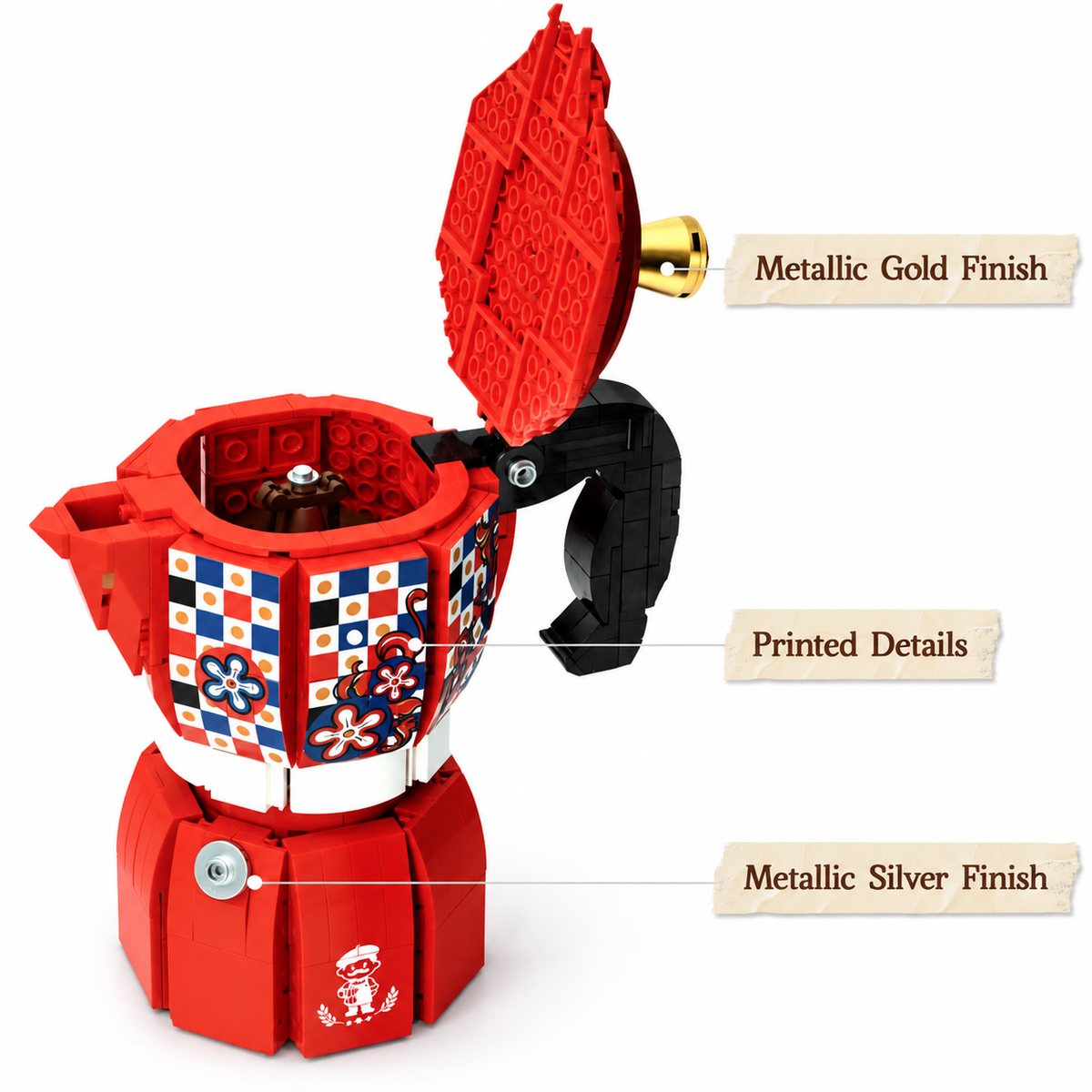 Cafetière italienne, vue complémentaire 6, lumière harmonisée