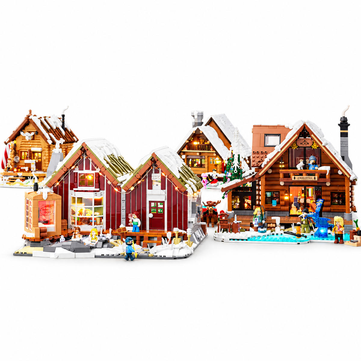 Chalet spa et source chaude, avec lumières, vue complémentaire 2, lumière harmonisée