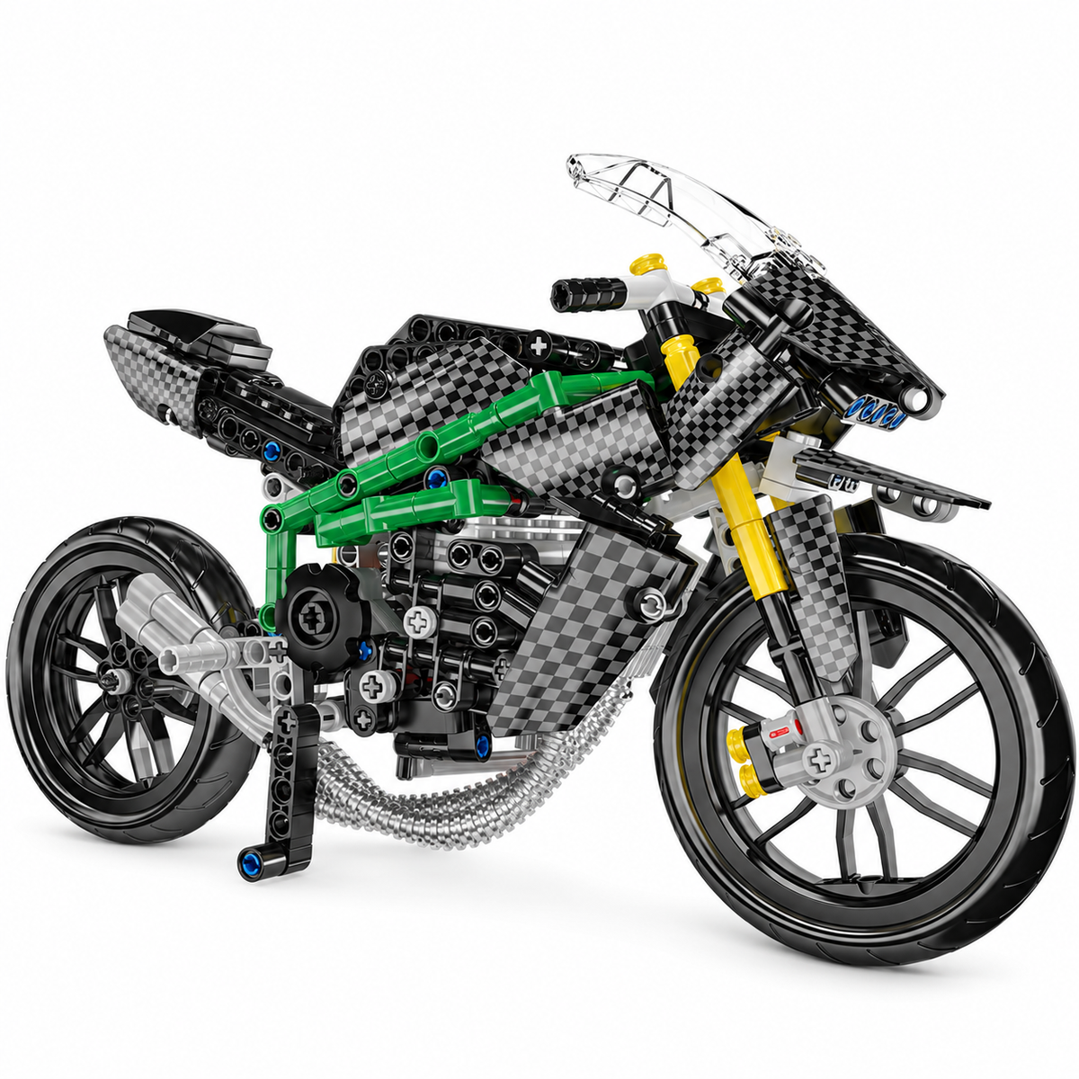 Moto hypersportive à compresseur, carénage carbone