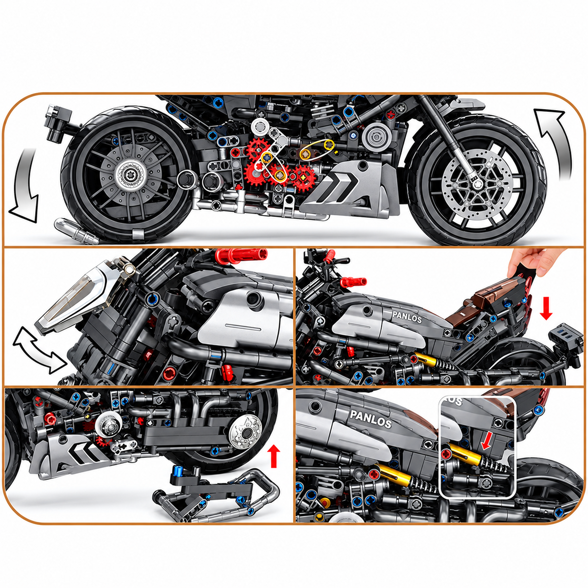Moto roadster grise — vue 5