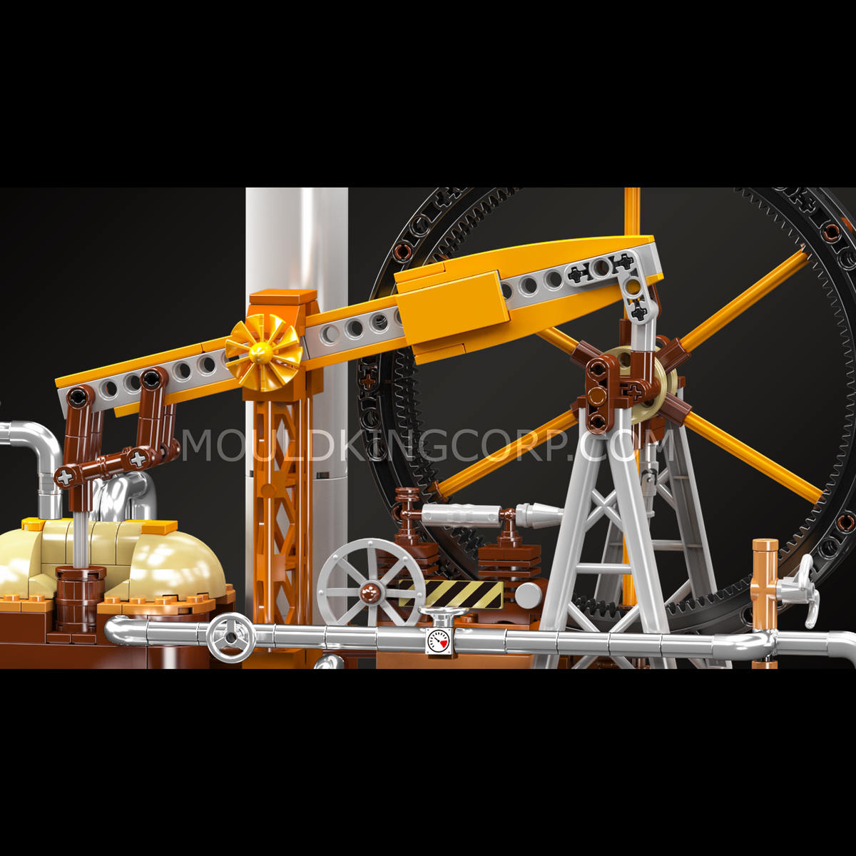 Horloge cube steampunk, vue 3