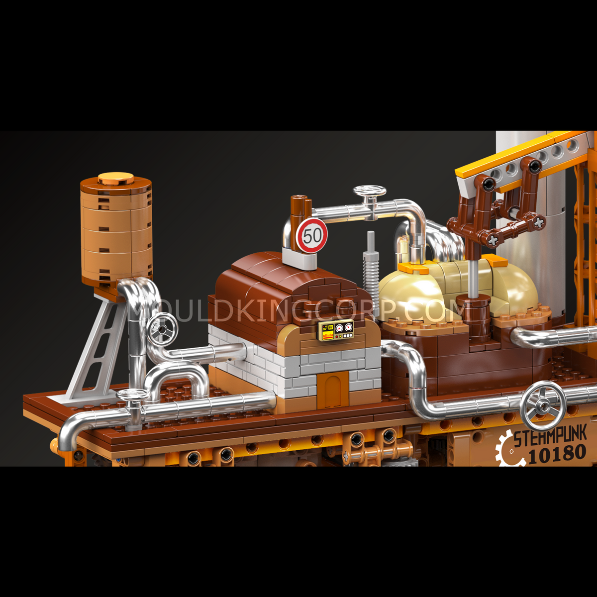 Horloge cube steampunk, vue 4