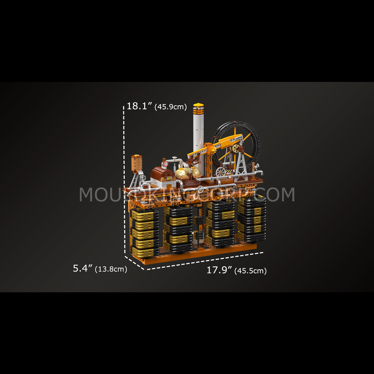 Horloge cube steampunk, vue 6