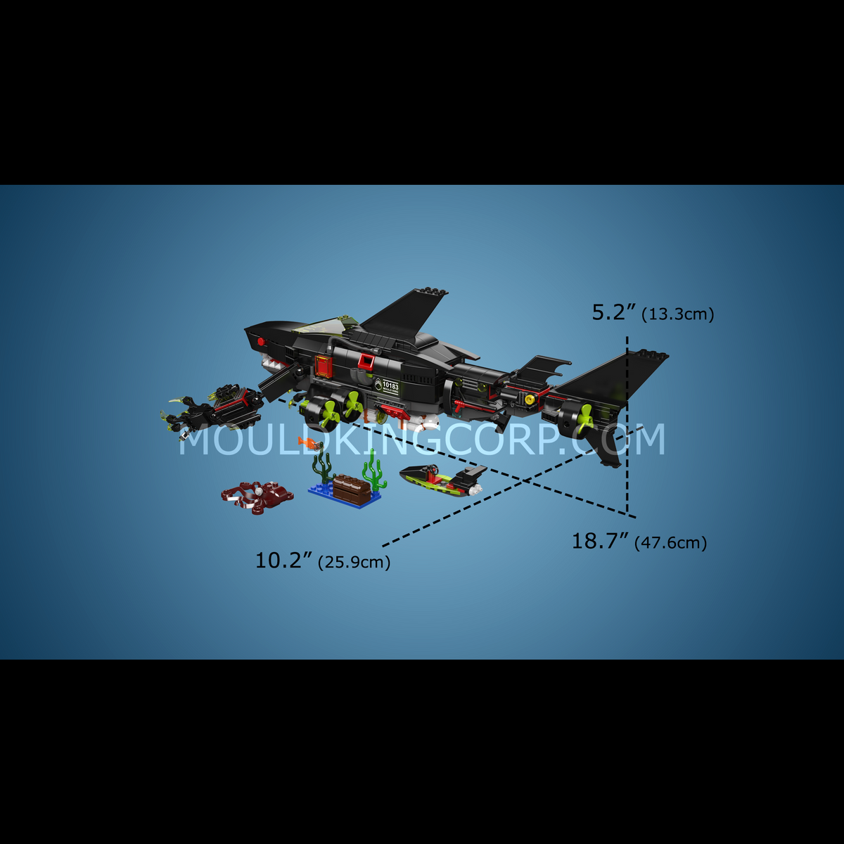 Requin mécanique sous-marin et son trésor, vue 6