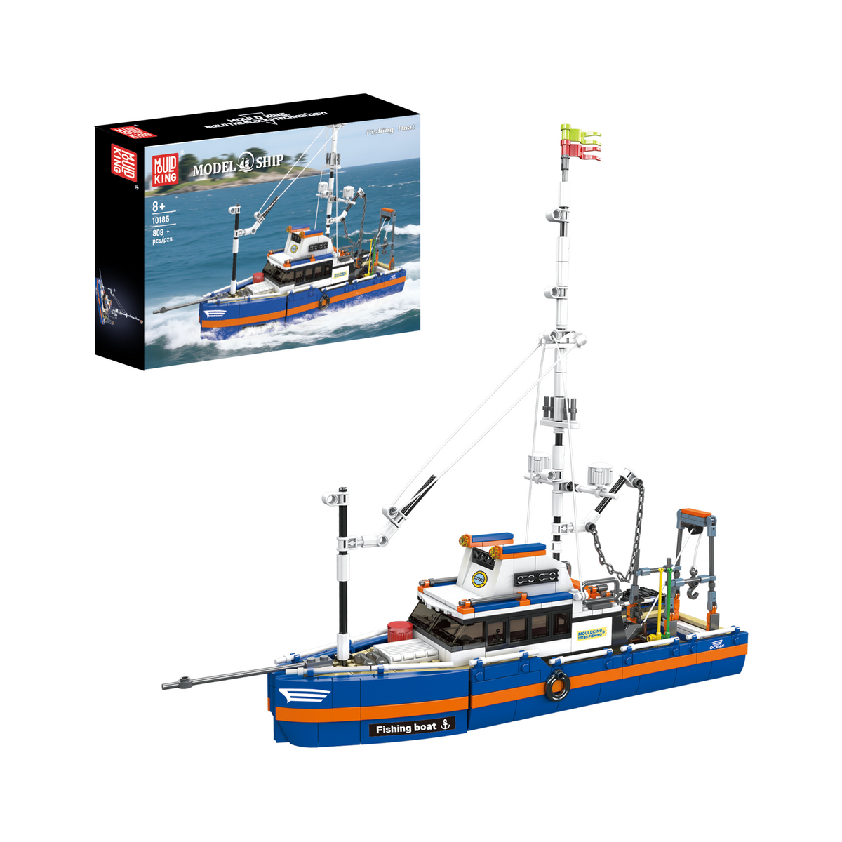 Grand bateau de pêche à treuils, vue principale
