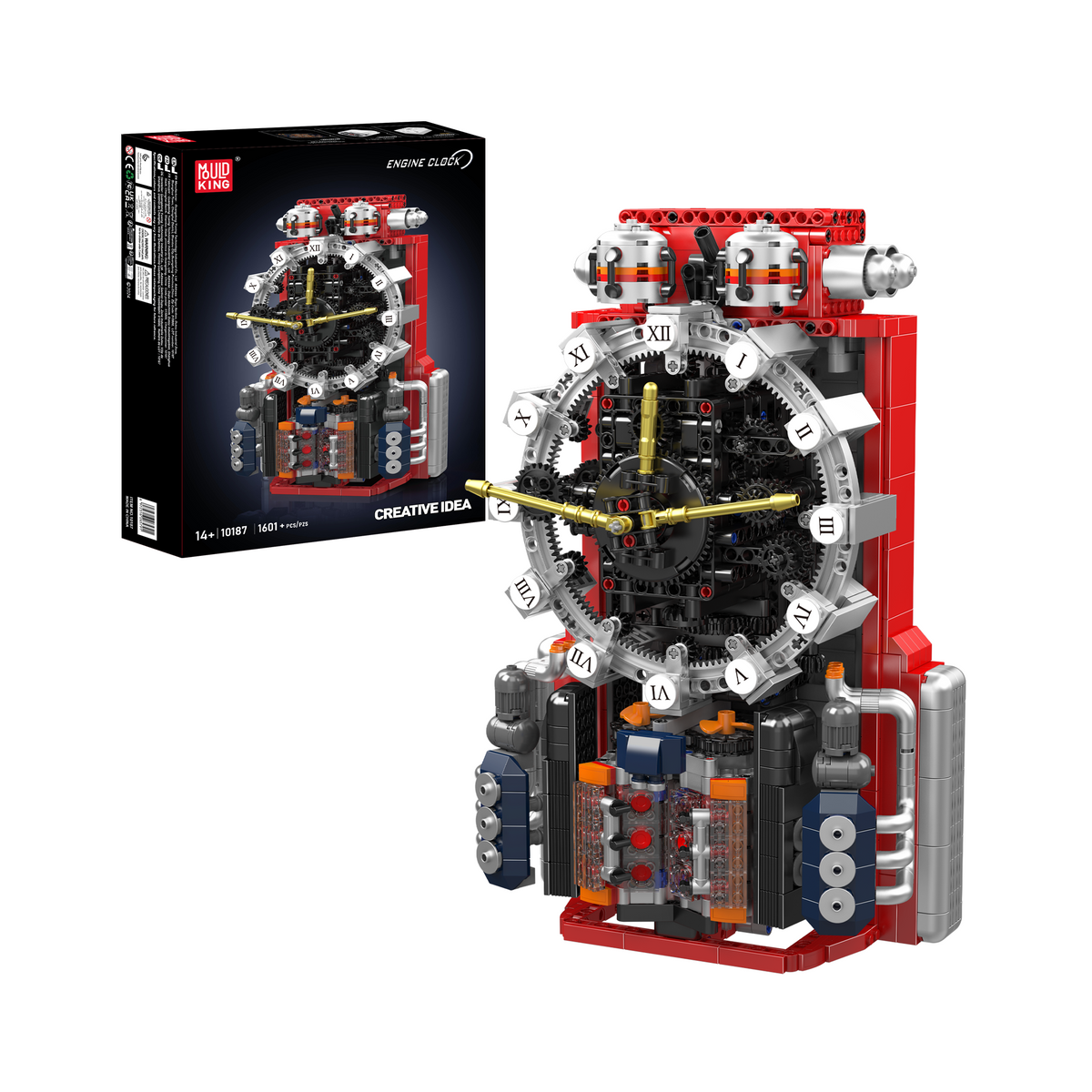 Horloge moteur futuriste, vue principale