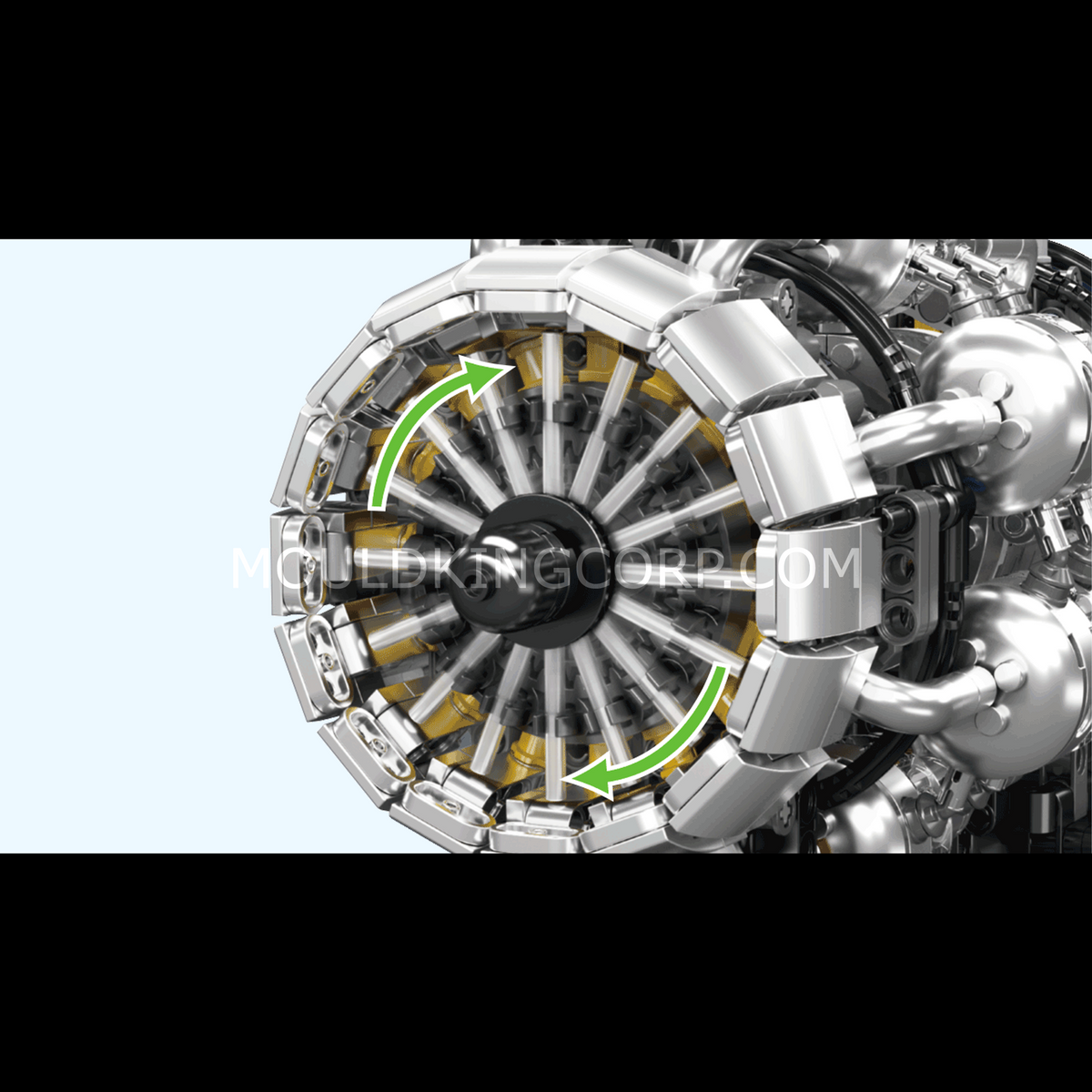 Réacteur d'avion turbojet, maquette motorisée, vue 3