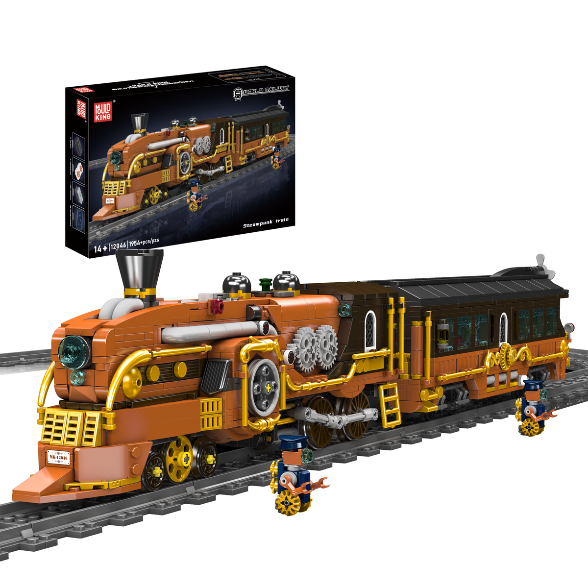Train à vapeur steampunk, vue principale