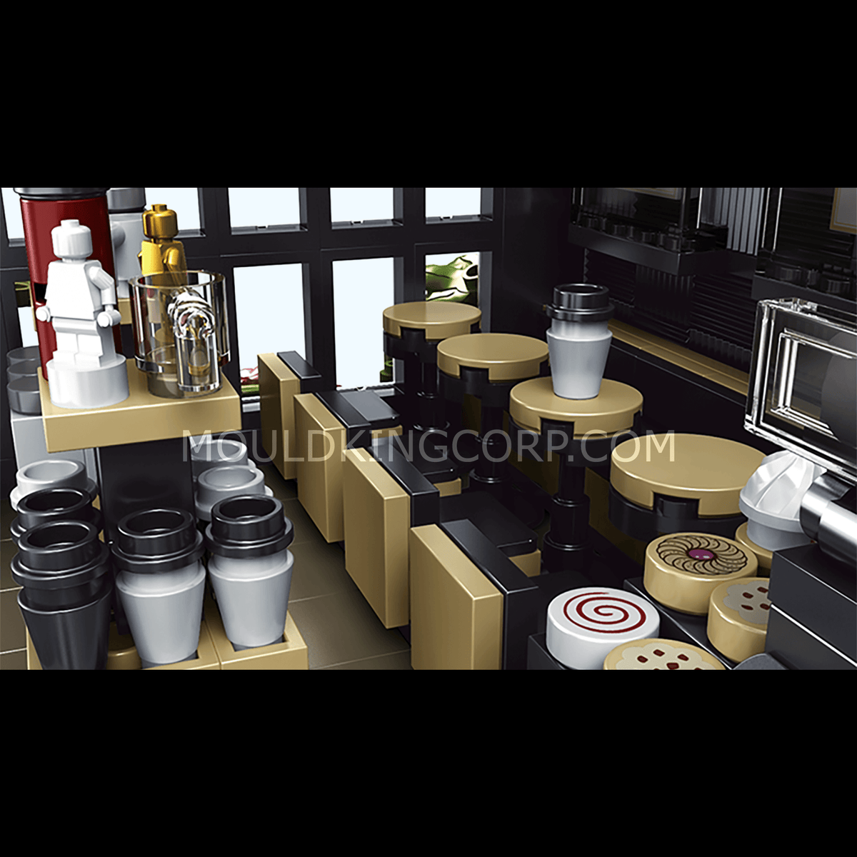 Café moderne modulaire, éclairage intérieur, vue 3