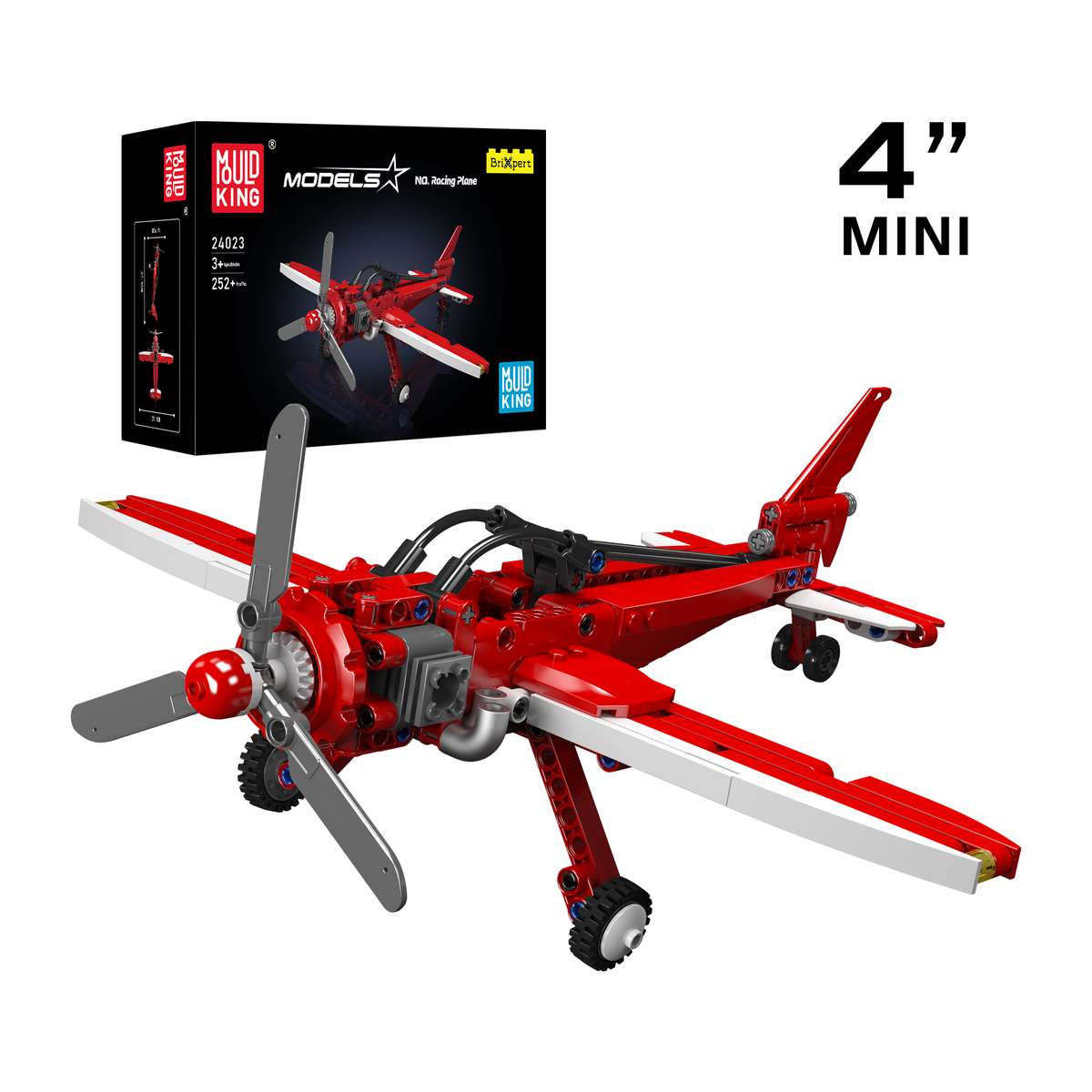 Avion de course rouge à hélice, vue principale