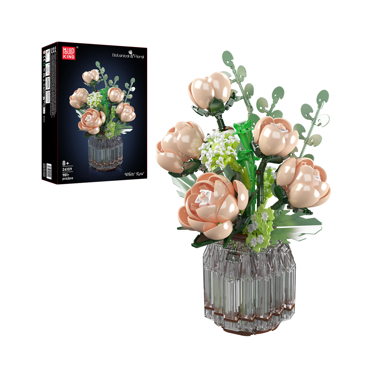 Bouquet de roses blanches, vue principale