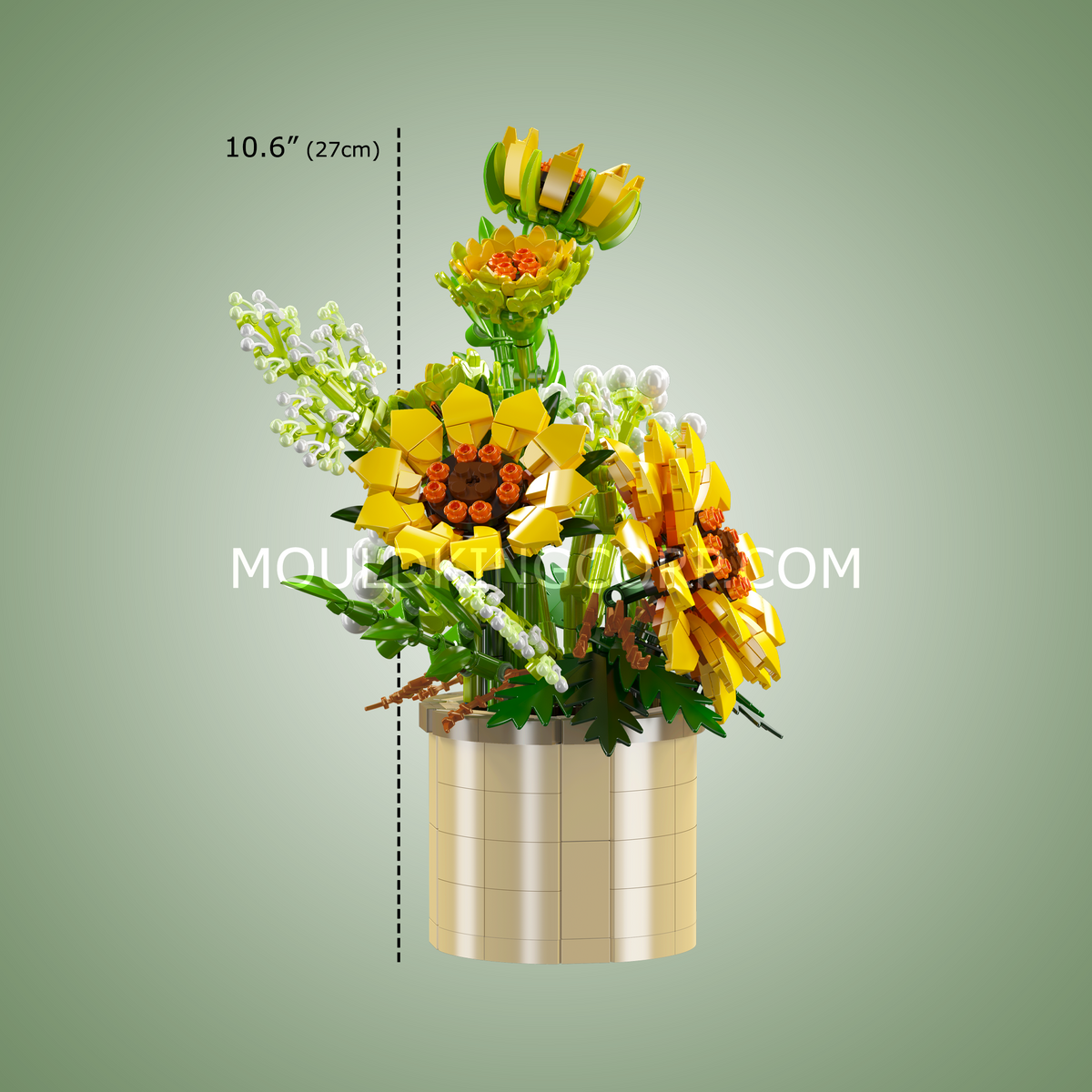 Tournesols en pot doré, vue 6