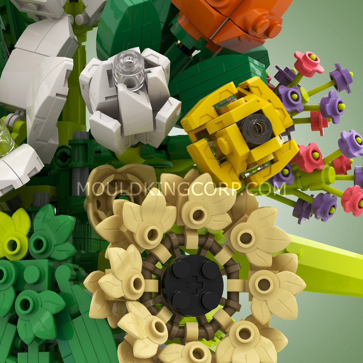 Bouquet de printemps dans son vase effet pierre, vue 4