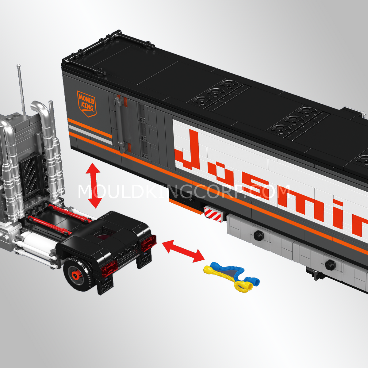 Camion à cabine avancée et remorque conteneur, vue 4