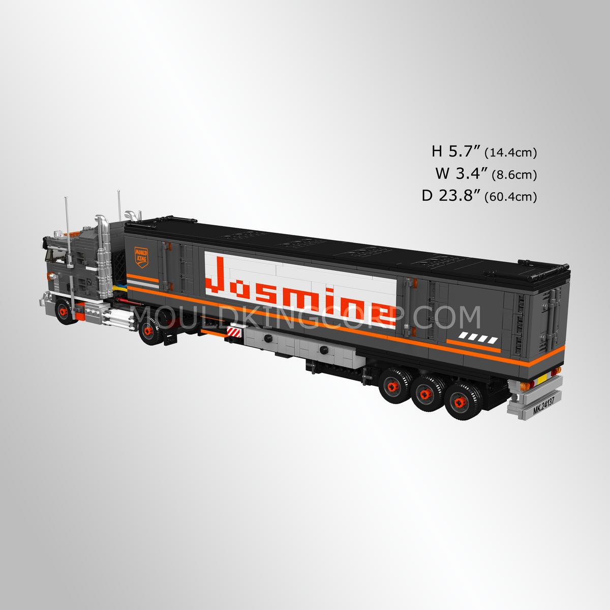 Camion à cabine avancée et remorque conteneur, vue 5