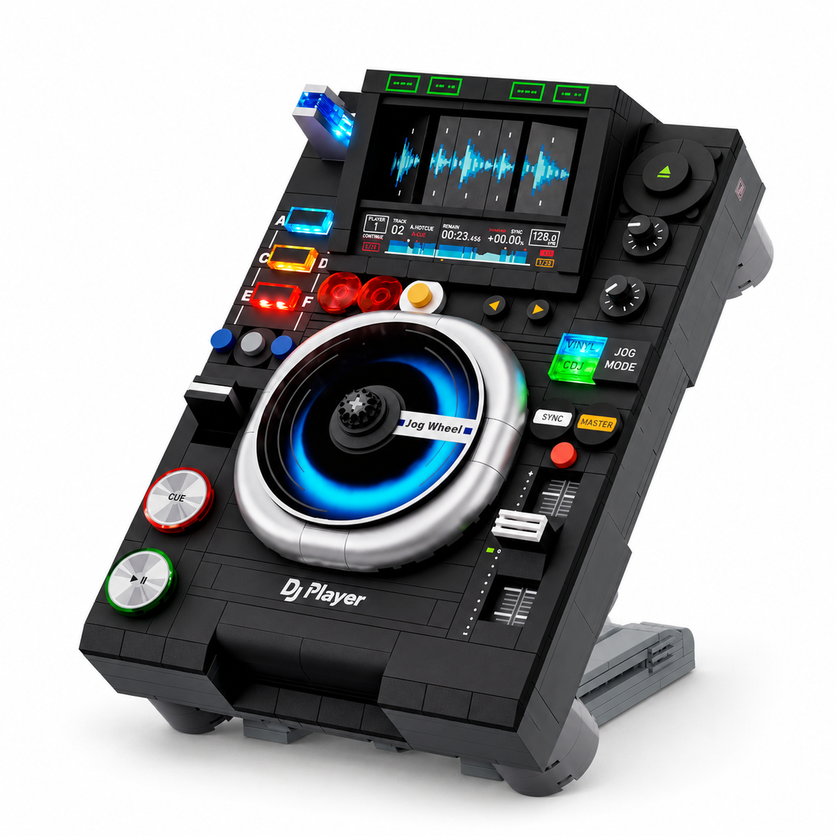 Platine de DJ, vue principale, lumière harmonisée