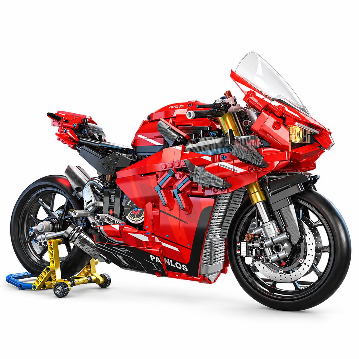 Superbike italienne rouge éclairée, échelle 1:5