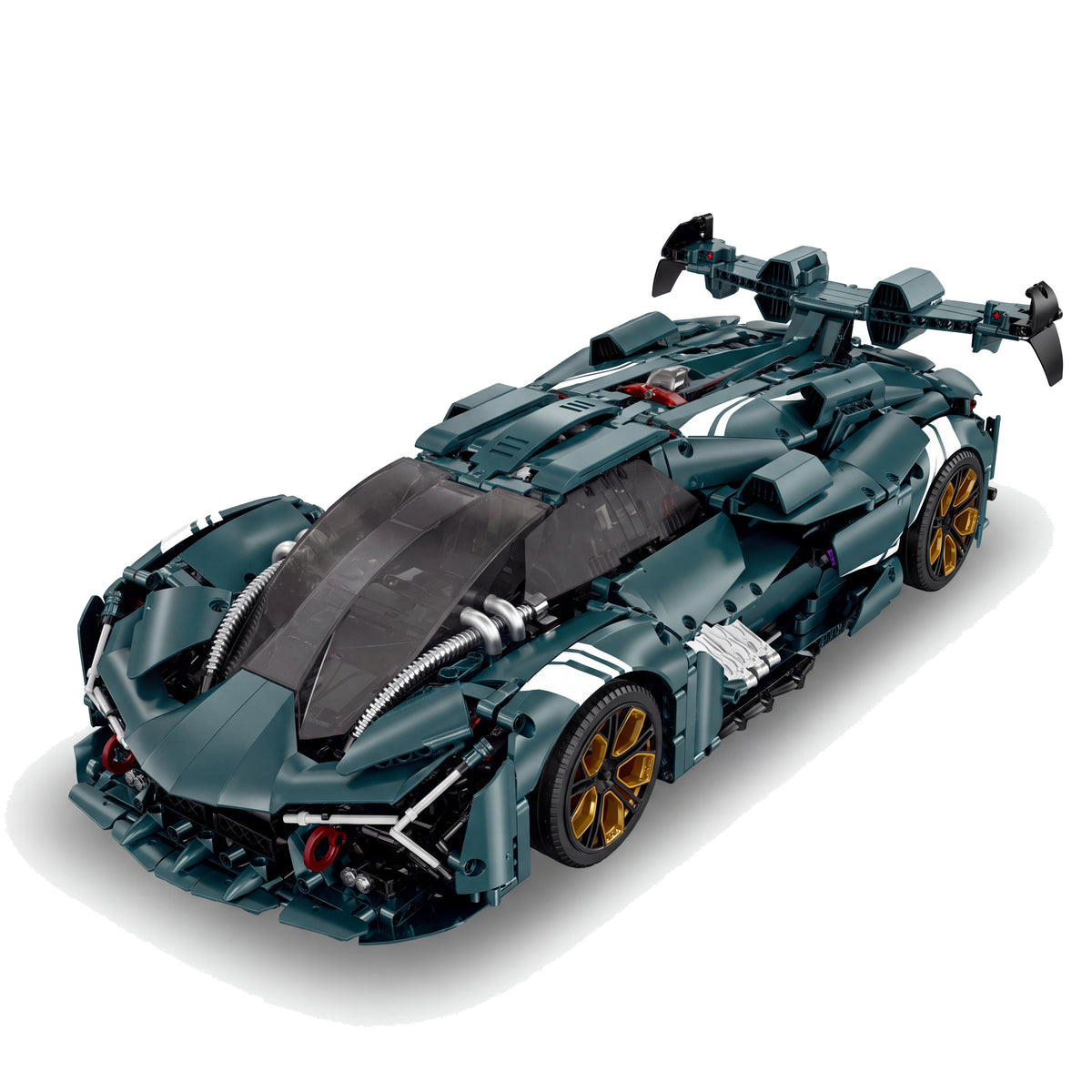 Supercar concept 1:8 vue de haut, verrière, aileron et pont arrière
