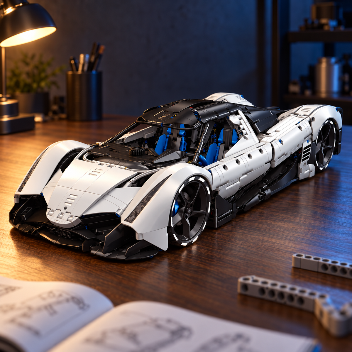 Hypercar V16 blanche 1:8