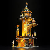 Tour de l'horloge steampunk, avec lumières, vue principale