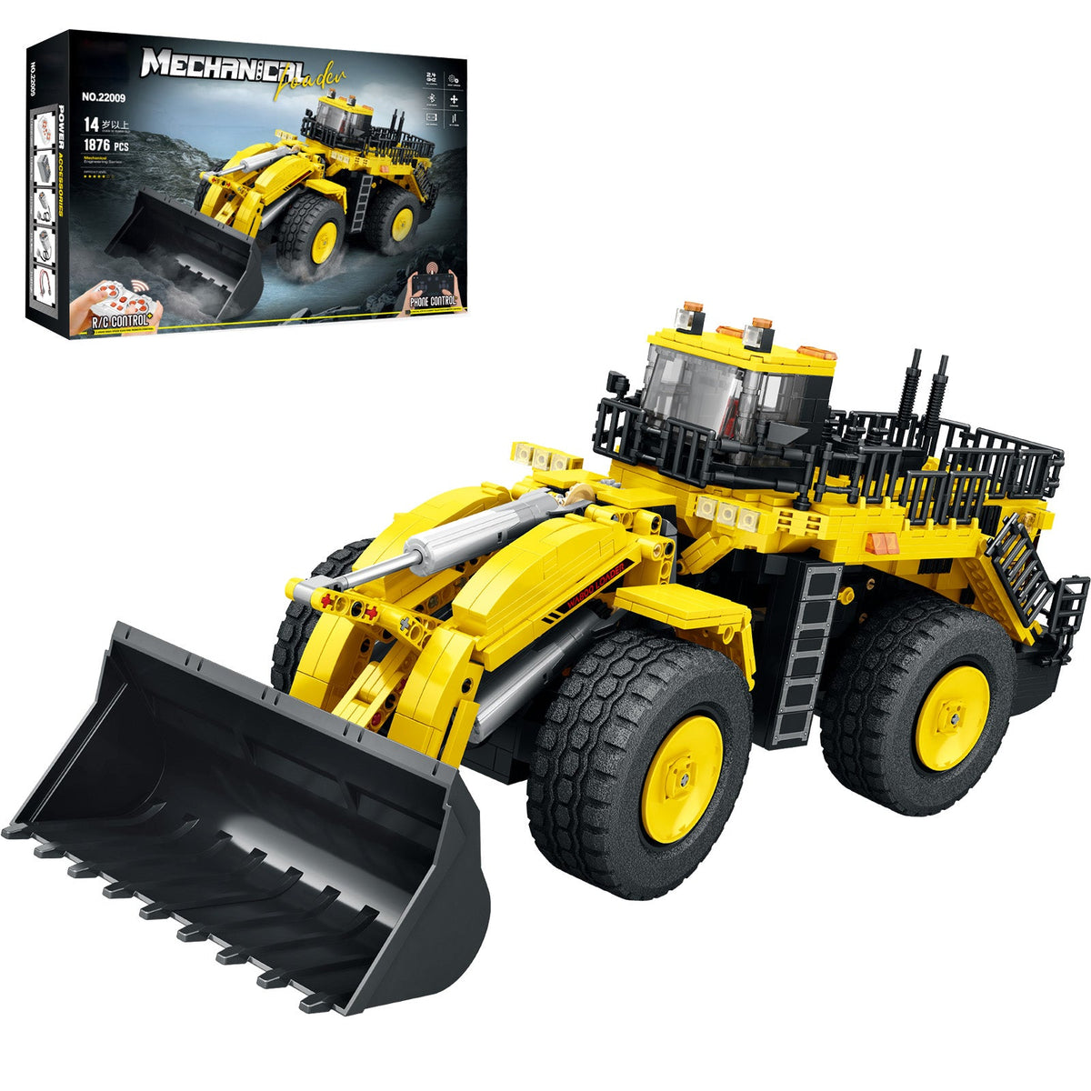 Bulldozer télécommandé, vue principale