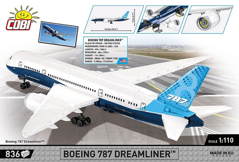 Avion de ligne long-courrier, échelle 1:110, vue 4