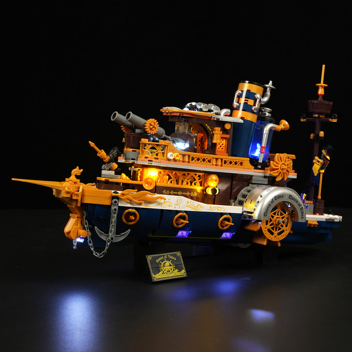 Bateau à aubes à vapeur, avec lumières, vue principale