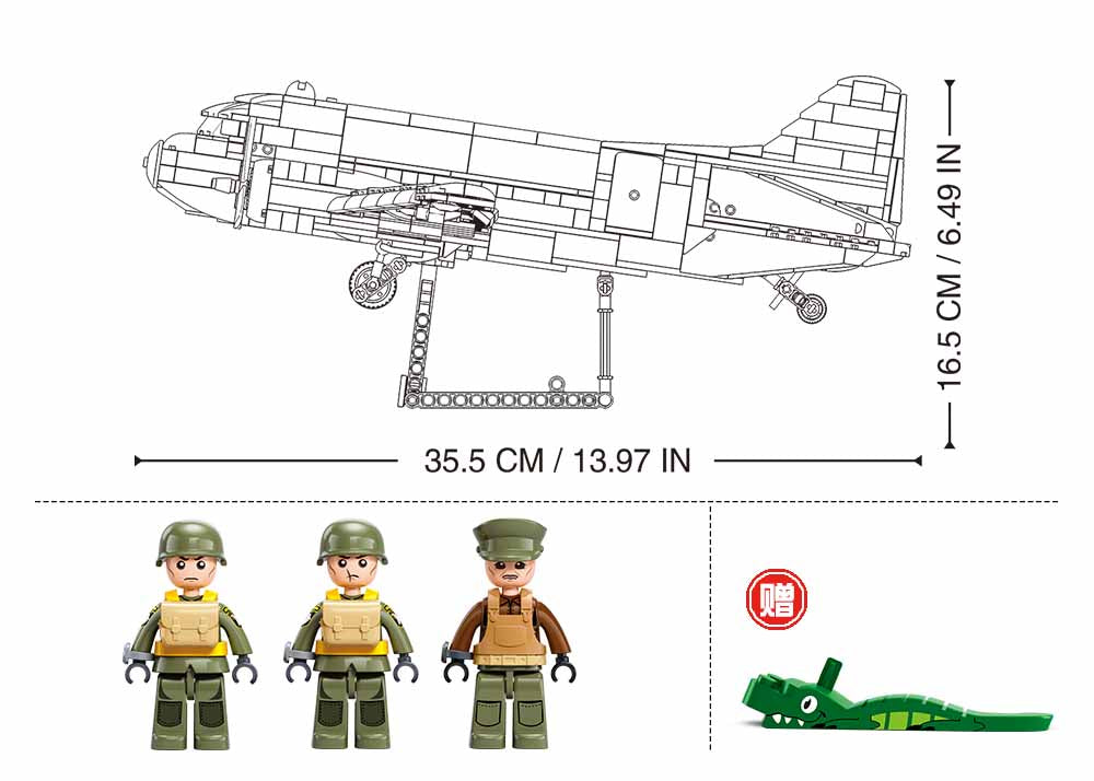 Avion de transport bimoteur de 1943, échelle 1:44, vue 4