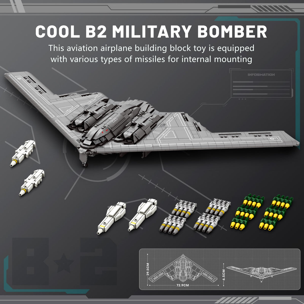 Bombardier furtif aile volante, vue 3