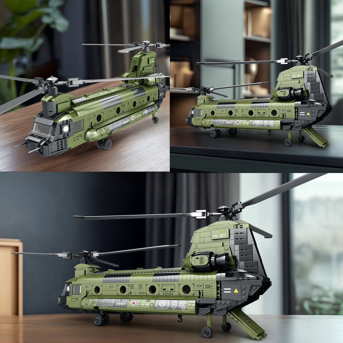 Hélicoptère de transport à double rotor, vue 2