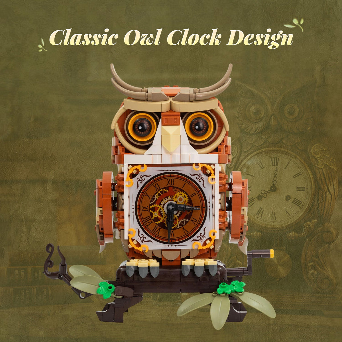Horloge hibou, vue 3