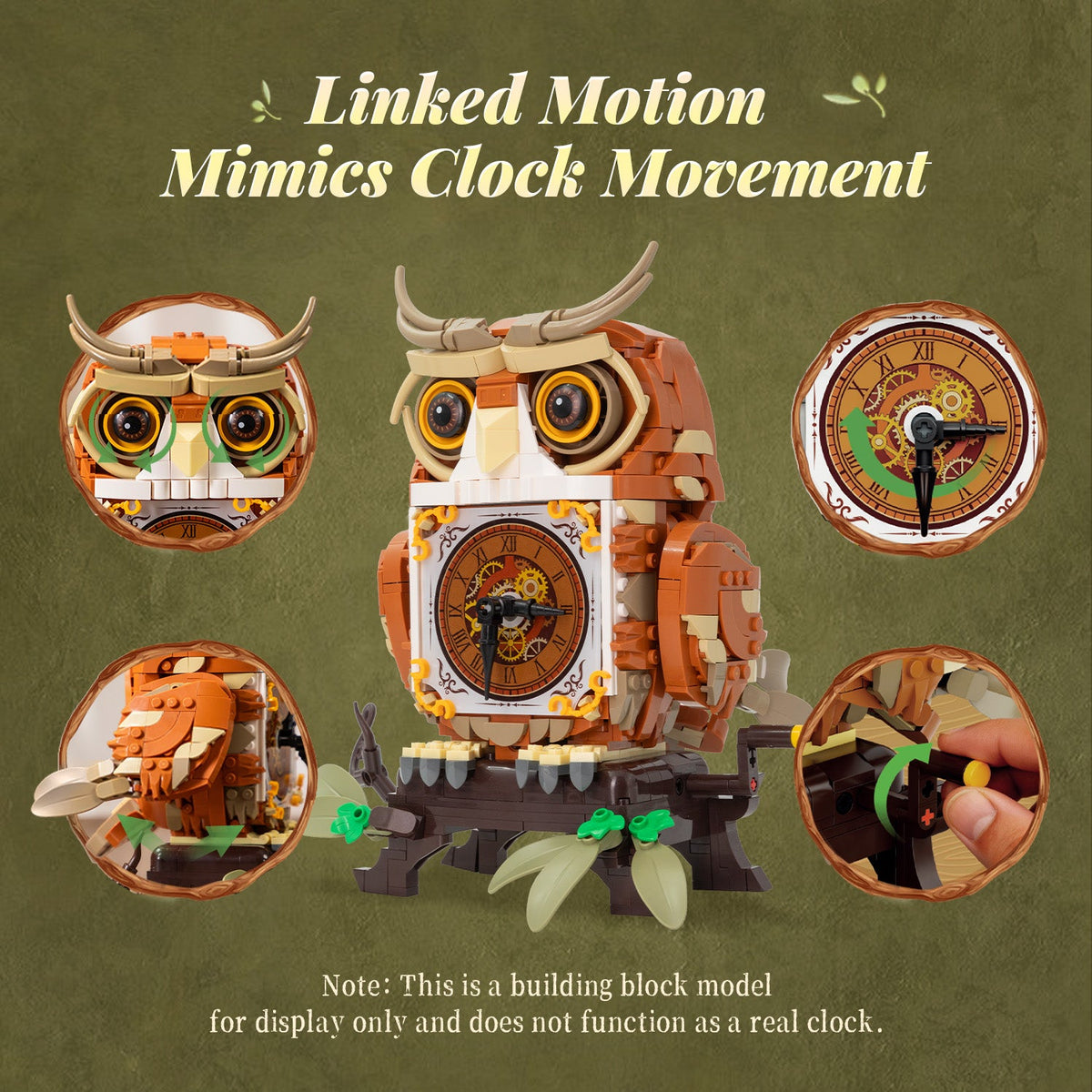 Horloge hibou, vue 4