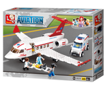 Avion sanitaire avec ambulance, vue principale