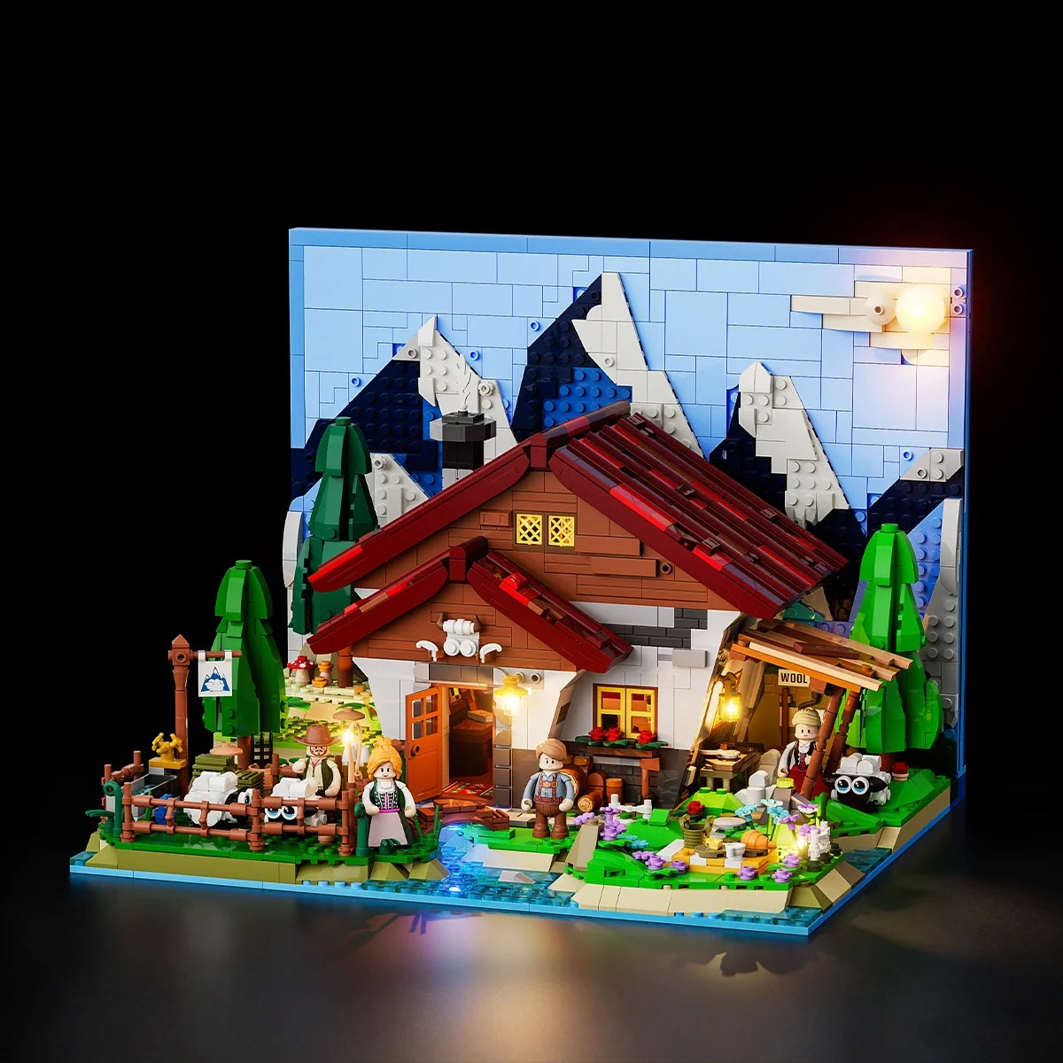 Bergerie alpine, avec lumières, vue principale