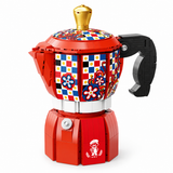 Cafetière italienne, vue principale, lumière harmonisée