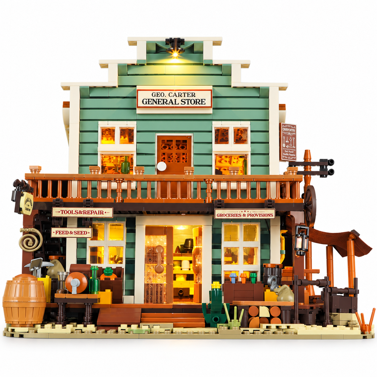 Épicerie du Far West, avec lumières, vue complémentaire 2, lumière harmonisée