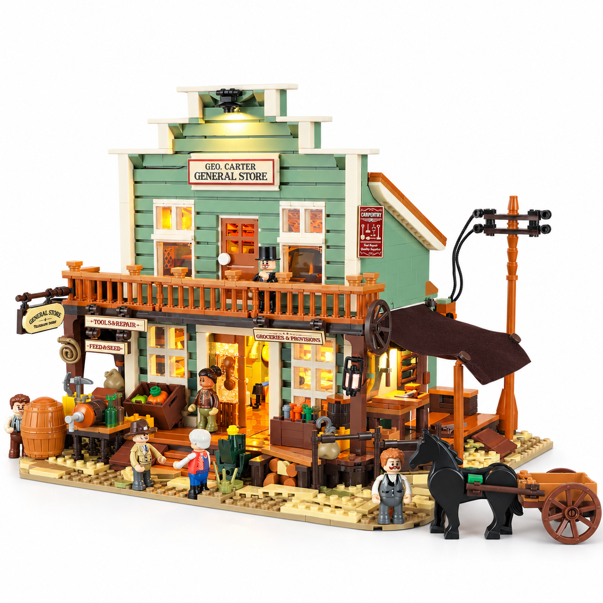 Épicerie du Far West, avec lumières, vue complémentaire 3, lumière harmonisée