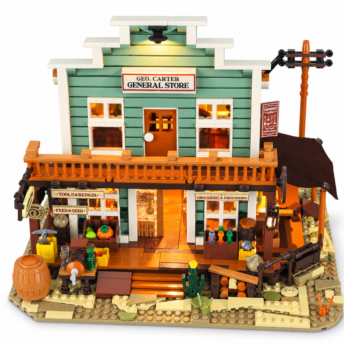 Épicerie du Far West, avec lumières, vue complémentaire 4, lumière harmonisée