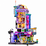 Galerie de mode de la ville futuriste, avec lumières, vue complémentaire 3, lumière harmonisée
