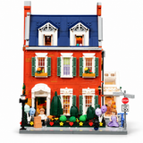 Maison de ville en briques rouges, avec lumières, vue complémentaire 5, lumière harmonisée