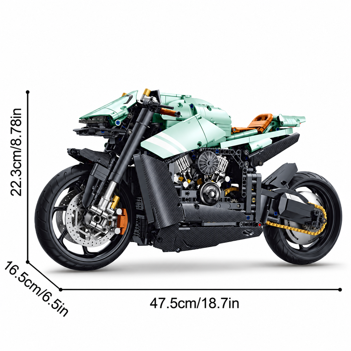 Moto d'exception à carénage sculpté, échelle 1:5