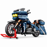 Moto de grand tourisme bleu nuit à sacoches, échelle 1:5