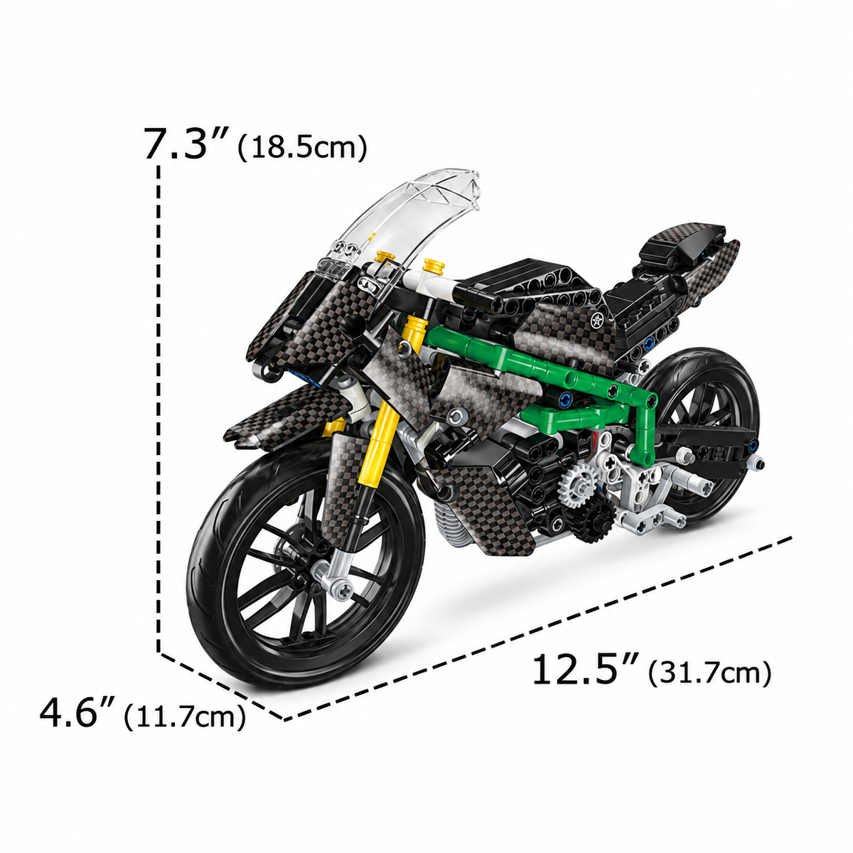 Moto hypersportive à compresseur, carénage carbone