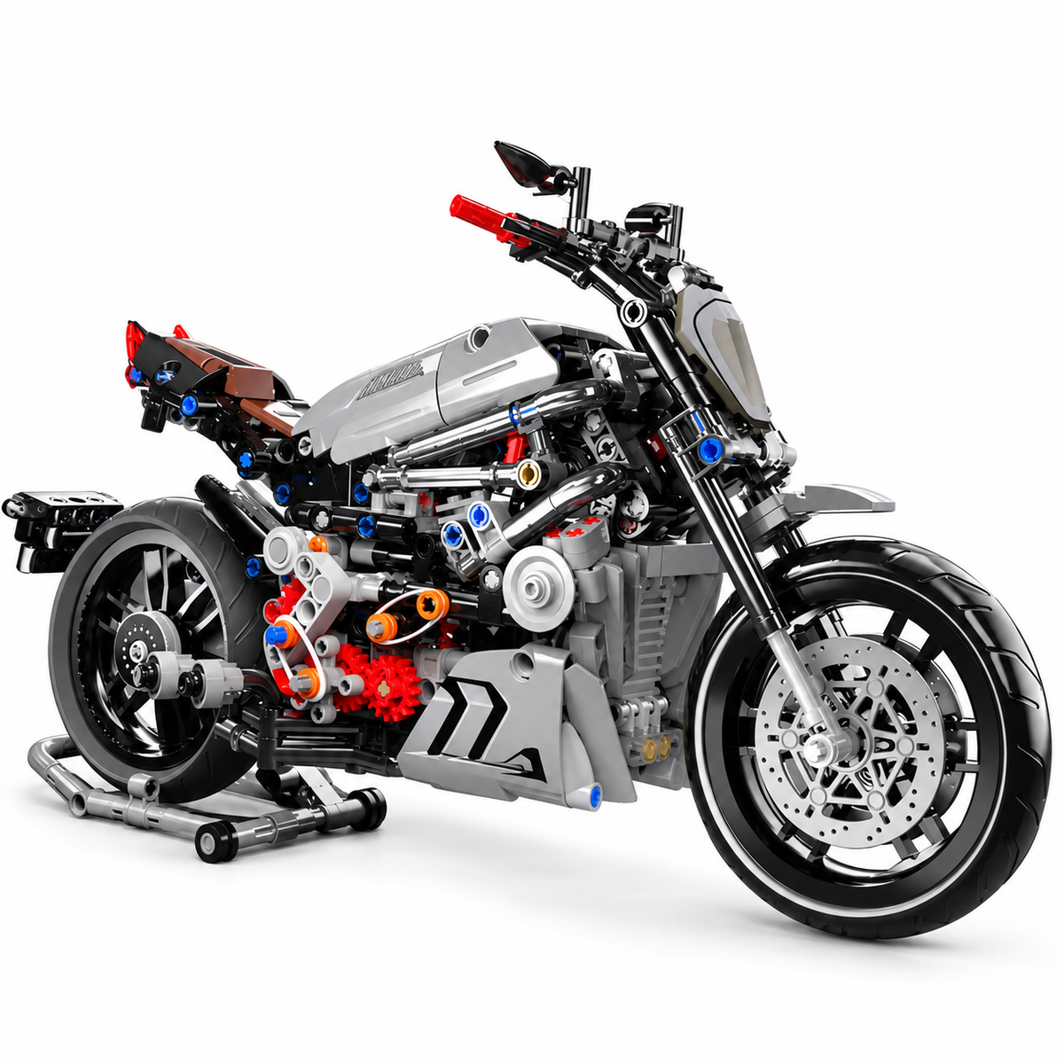 Moto roadster grise — vue 2