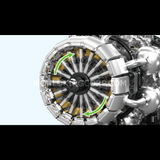 Réacteur d'avion turbojet, maquette motorisée, vue 3