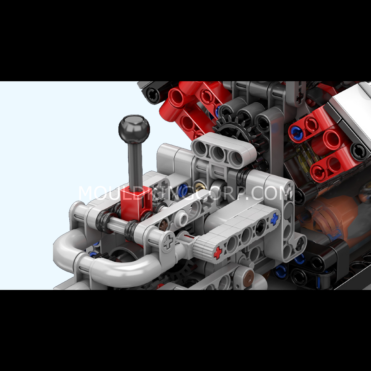Moteur V8 à compresseur et boîte de vitesses, maquette motorisée, vue 4