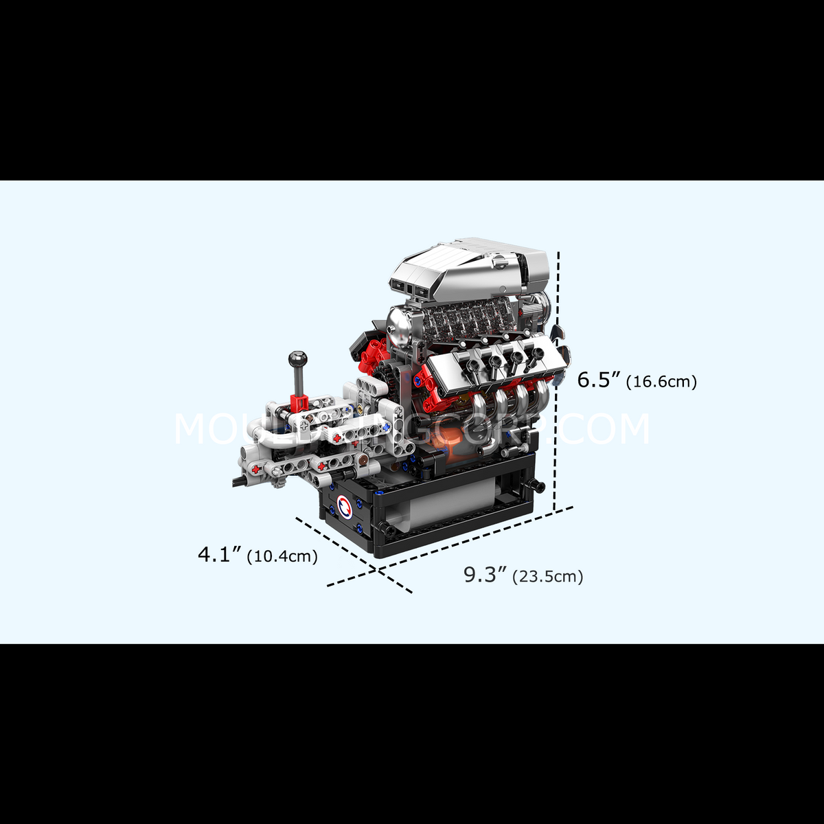 Moteur V8 à compresseur et boîte de vitesses, maquette motorisée, vue 6